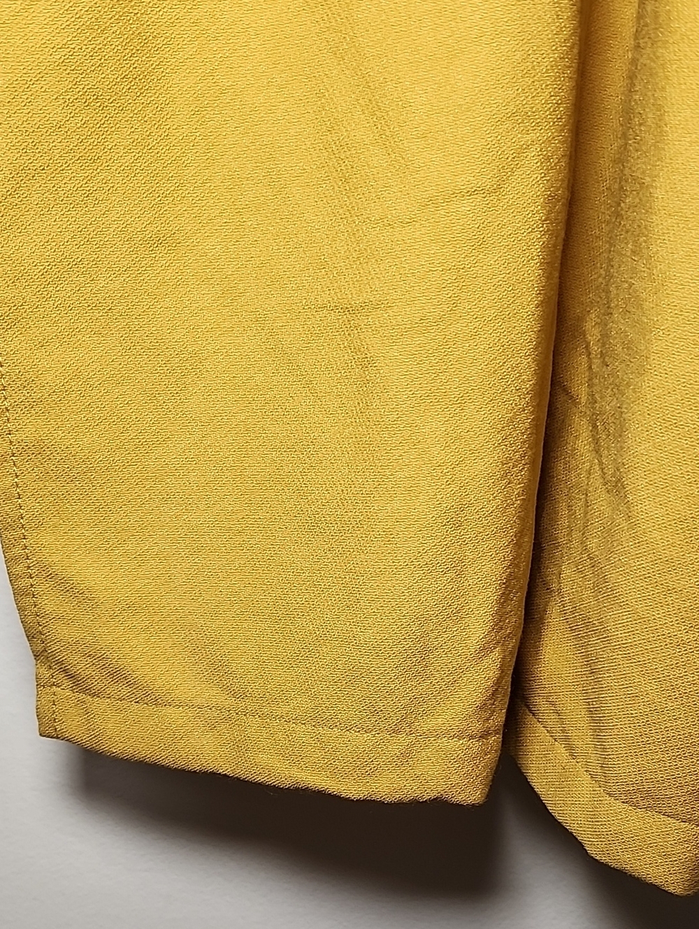 FRNCH PARIS Mustard Yellow Long Sleeve Open Front Blazer Black Tie Size S/M - Picture 9 of 16